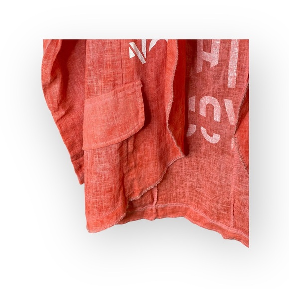 Made in Italy ❤︎︎ Trendy Graffiti Print Waterfall Jacket ❤︎︎ Red Orange S M L - Picture 8 of 16